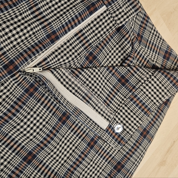 Lulus Checked and Stylish Tan Plaid High-Waisted Wide-Leg Pants size XL NWOT - Picture 5 of 7